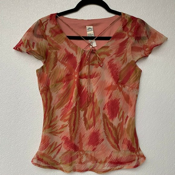 Sangria Women Set Size 6 Brown‎ Burgundy V Neck Cap - Picture 7 of 9